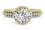 Jocelyn Round Cut Lab Grown Diamond 18Kt Yellow Gold Engagement Ring
