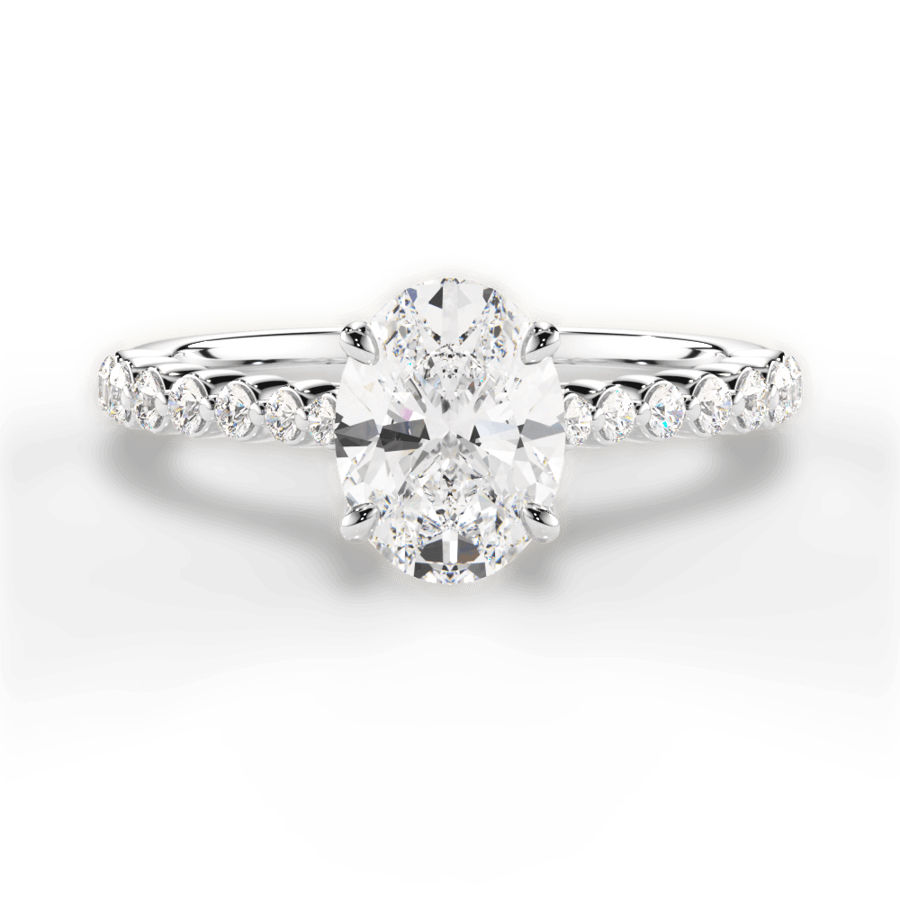 Dana Oval Cut Lab Grown Diamond Platinum Engagement Ring
