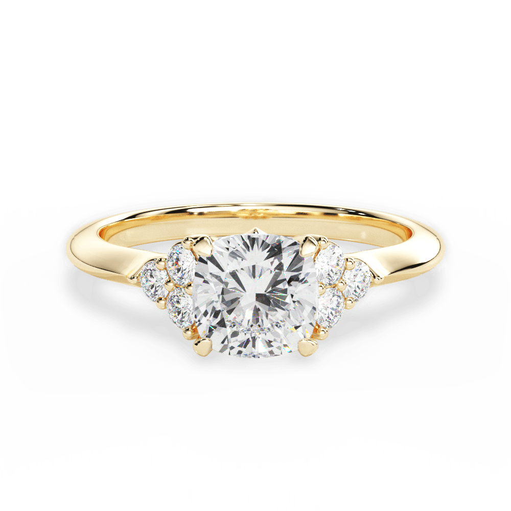 Celeste Cushion Cut Lab Grown Diamond 18Kt Yellow Gold Engagement Ring