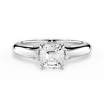 Florence Asscher Cut Lab Grown Diamond 14Kt White Gold Engagement Ring