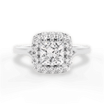Geneva Princess Cut Lab Grown Diamond 18Kt White Gold Engagement Ring