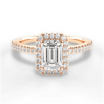 Joanne Emerald Cut Lab Grown Diamond 18Kt Rose Gold Engagement Ring
