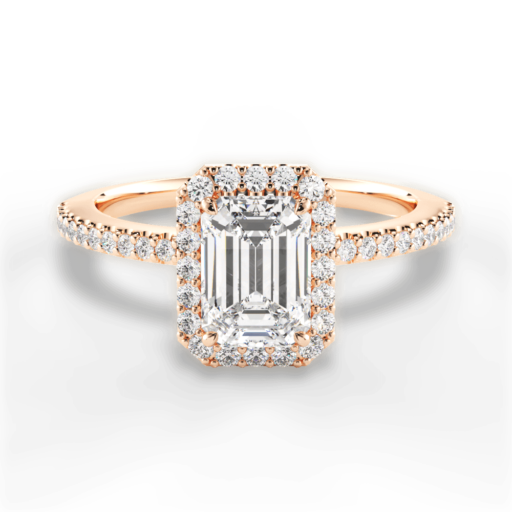 Joanne Emerald Cut Lab Grown Diamond 18Kt Rose Gold Engagement Ring