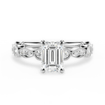 Edith Emerald Cut Lab Grown Diamond Platinum Engagement Ring