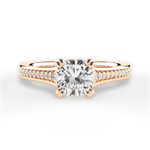 Delia Cushion Cut Lab Grown Diamond 18Kt Rose Gold Engagement Ring