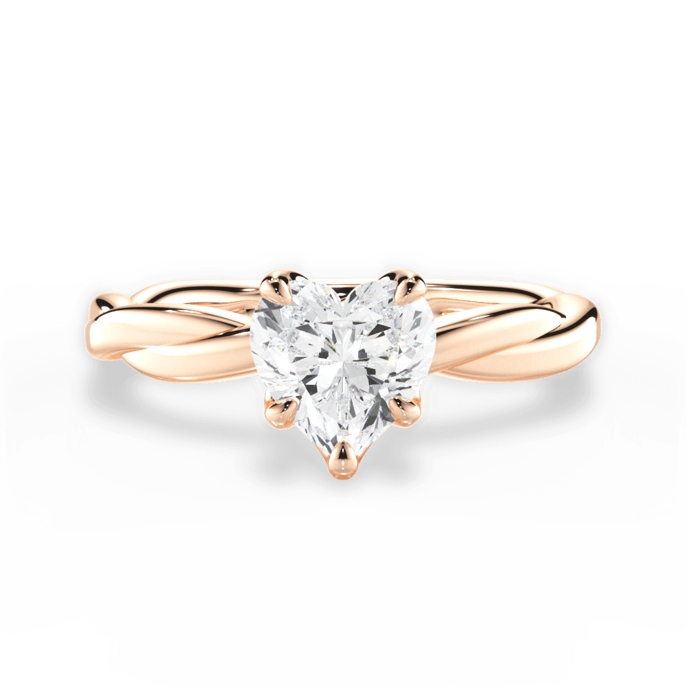 Bianca Heart Cut Lab Grown Diamond 18Kt Rose Gold Engagement Ring