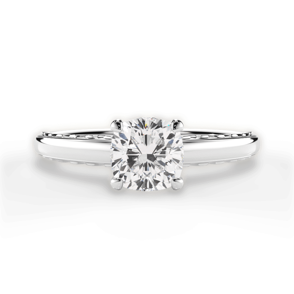 Annette Cushion Cut Lab Grown Diamond Platinum Engagement Ring