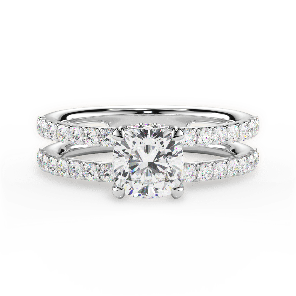 Christie Cushion Cut Lab Grown Diamond 18Kt White Gold Engagement Ring