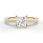 Donna Princess Cut Lab Grown Diamond 18Kt Yellow Gold Engagement Ring
