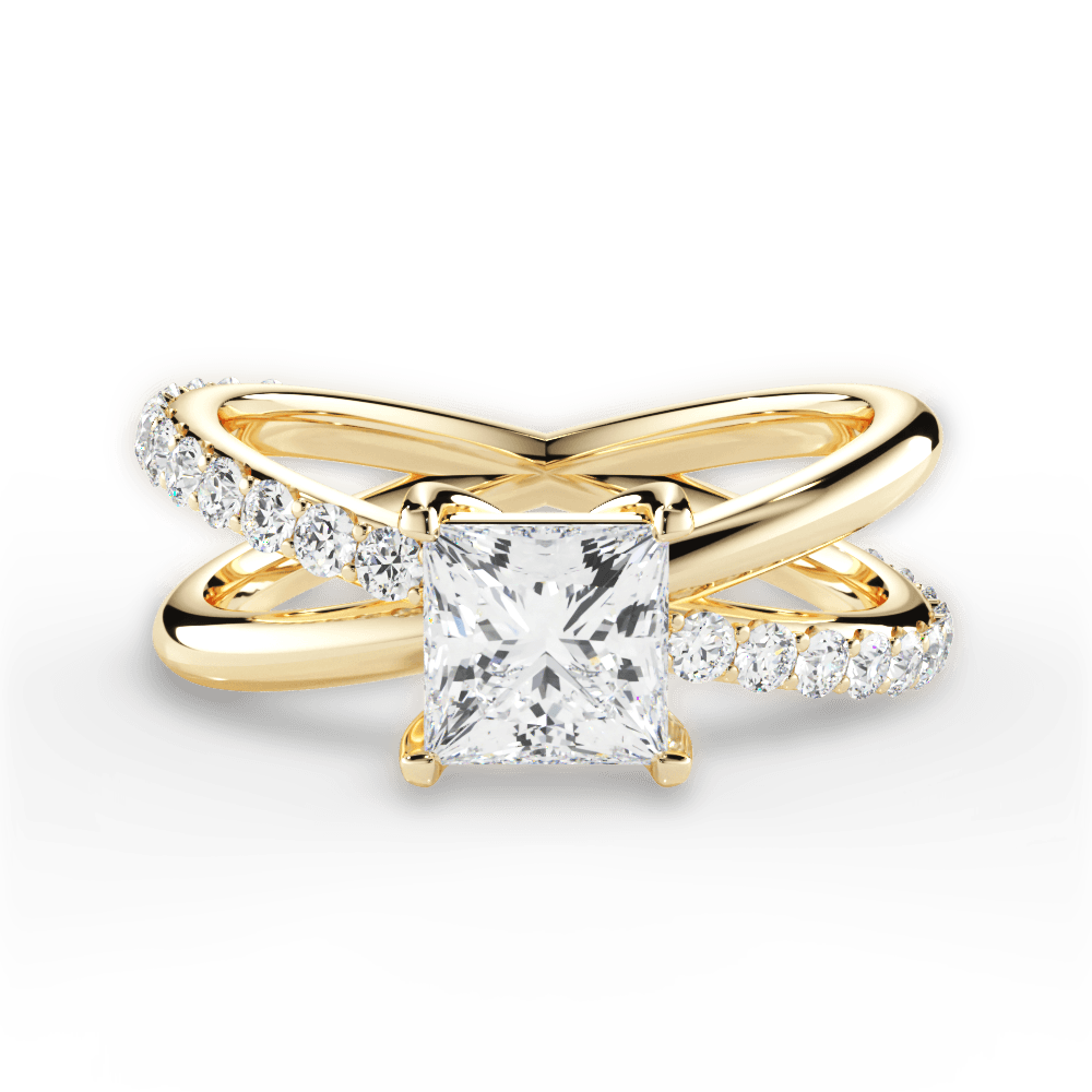 Jennifer Princess Cut Lab Grown Diamond 18Kt Yellow Gold Engagement Ring