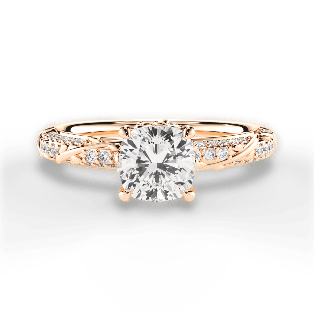 Josephine Cushion Cut Lab Grown Diamond 18Kt Rose Gold Engagement Ring