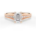 Leslie Emerald Cut Lab Grown Diamond 18Kt Rose Gold Engagement Ring