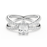 Lauren Pear Cut Lab Grown Diamond 14Kt White Gold Engagement Ring