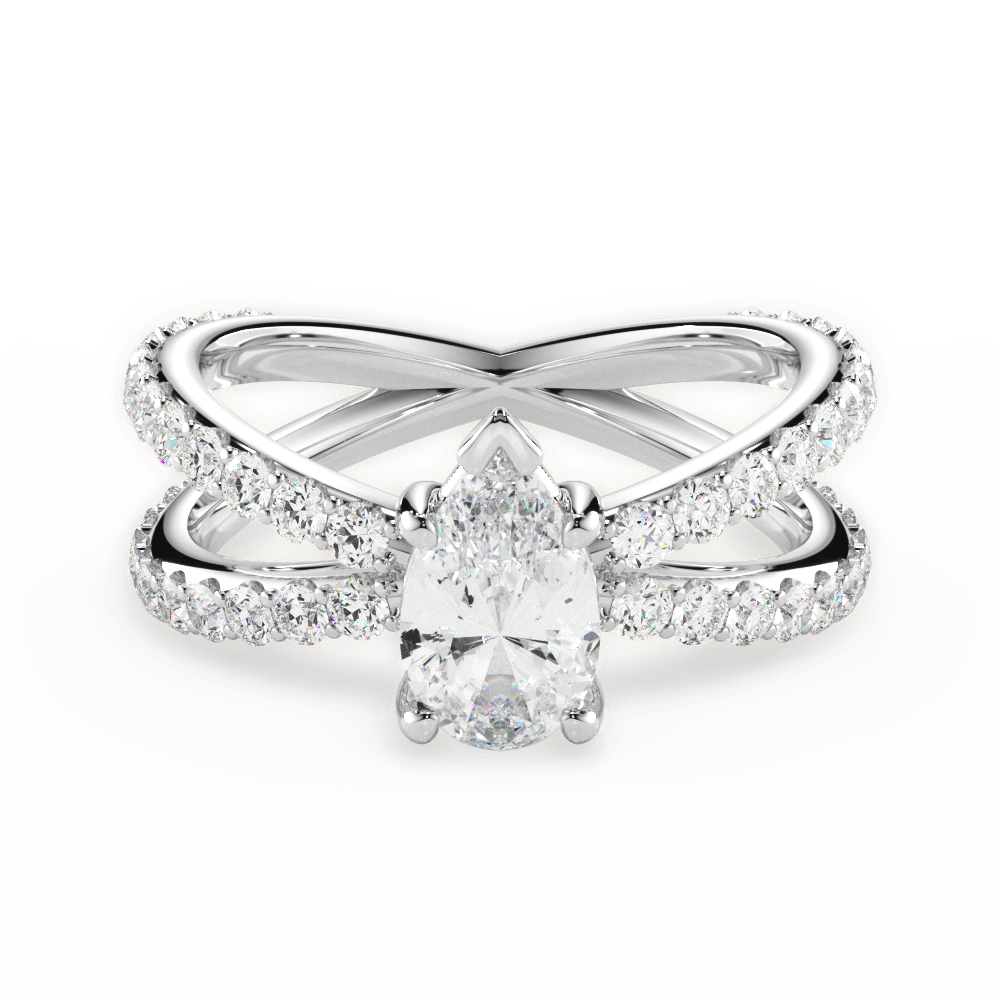 Lauren Pear Cut Lab Grown Diamond 14Kt White Gold Engagement Ring