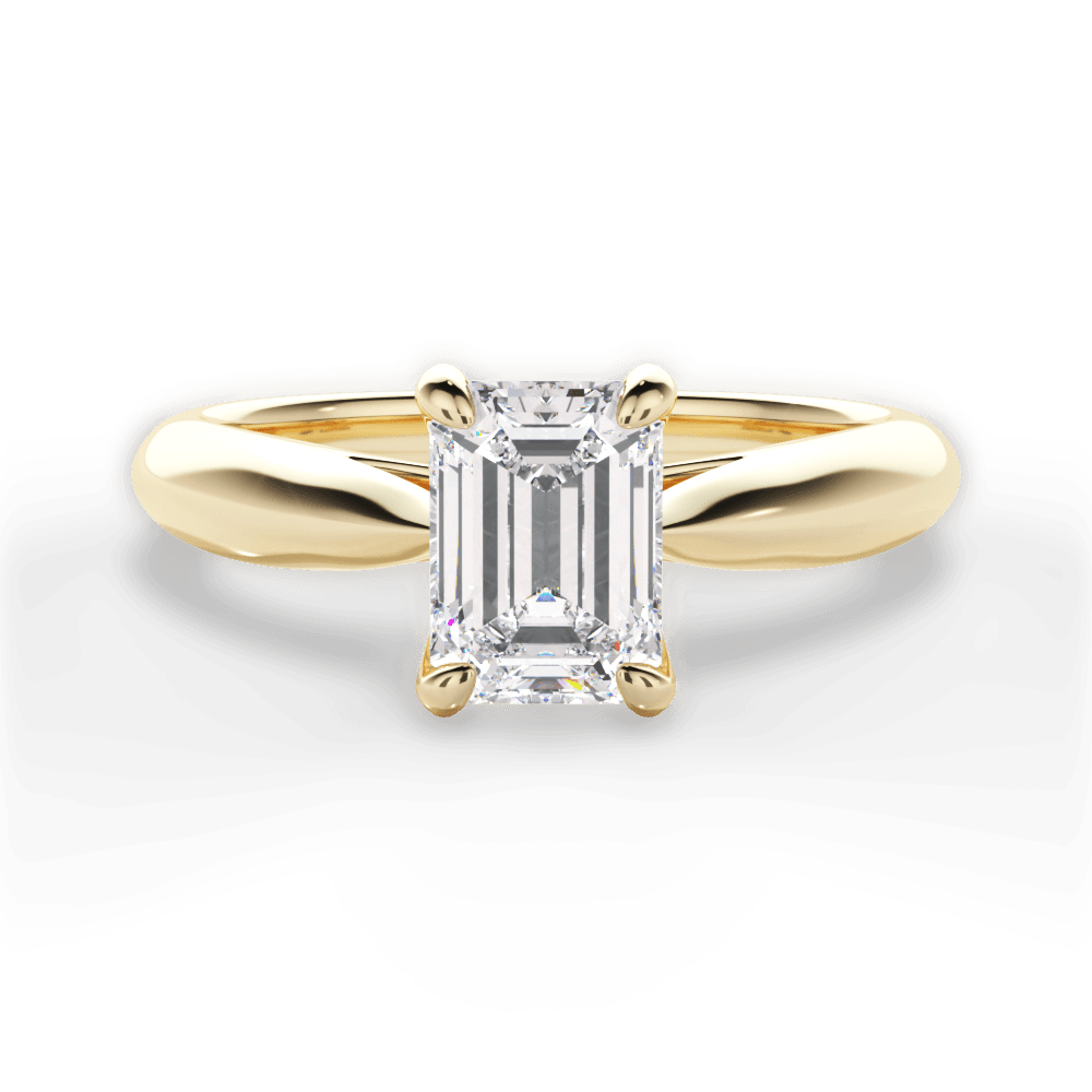 Dolores Emerald Cut Lab Grown Diamond 18Kt Yellow Gold Engagement Ring