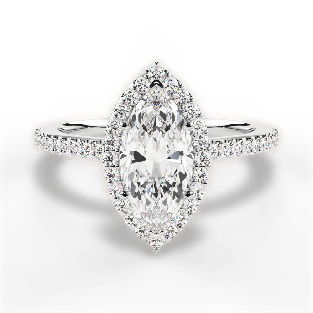 Joanne Marquise Cut Lab Grown Diamond 14Kt White Gold Engagement Ring