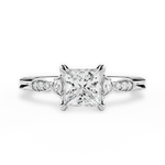 Cassie Princess Cut Lab Grown Diamond 18Kt White Gold Engagement Ring