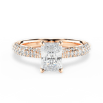 Kira Radiant Cut Lab Grown Diamond 18Kt Rose Gold Engagement Ring