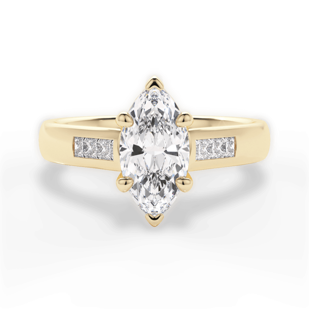 Brittany Marquise Cut Lab Grown Diamond 18Kt Yellow Gold Engagement Ring