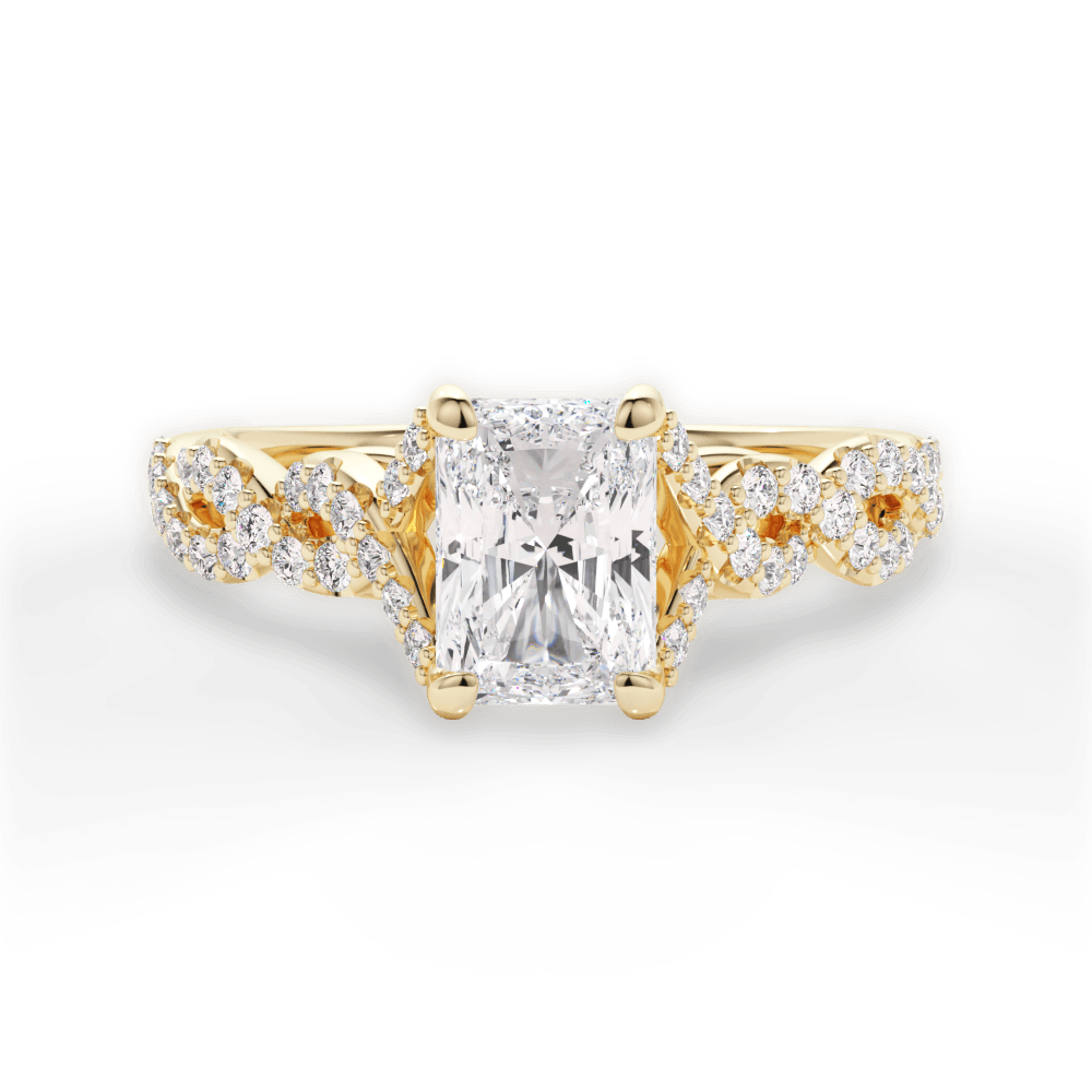 Justine Radiant Cut Lab Grown Diamond 18Kt Yellow Gold Engagement Ring