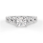 Justine Princess Cut Lab Grown Diamond Platinum Engagement Ring