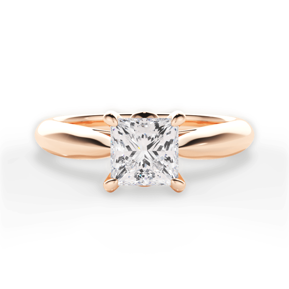 Dolores Princess Cut Lab Grown Diamond 18Kt Rose Gold Engagement Ring