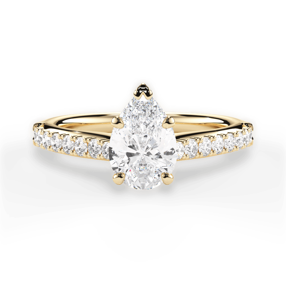 Elizabeth Pear Cut Lab Grown Diamond 18Kt Yellow Gold Engagement Ring