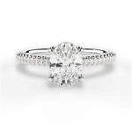 Helen Oval Cut Lab Grown Diamond Platinum Engagement Ring