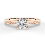 Donna Cushion Cut Lab Grown Diamond 18Kt Rose Gold Engagement Ring