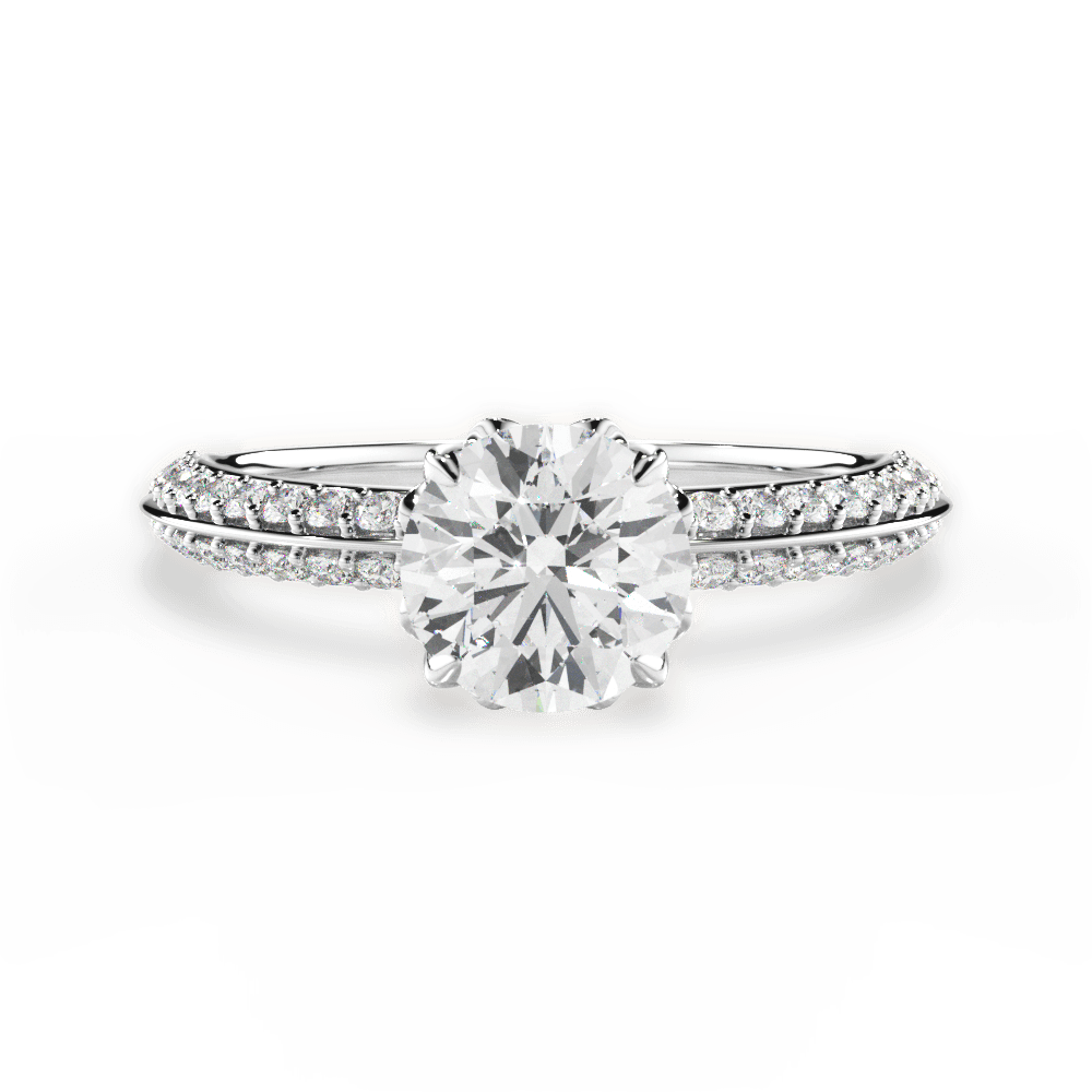 Gail Round Cut Lab Grown Diamond Platinum Engagement Ring