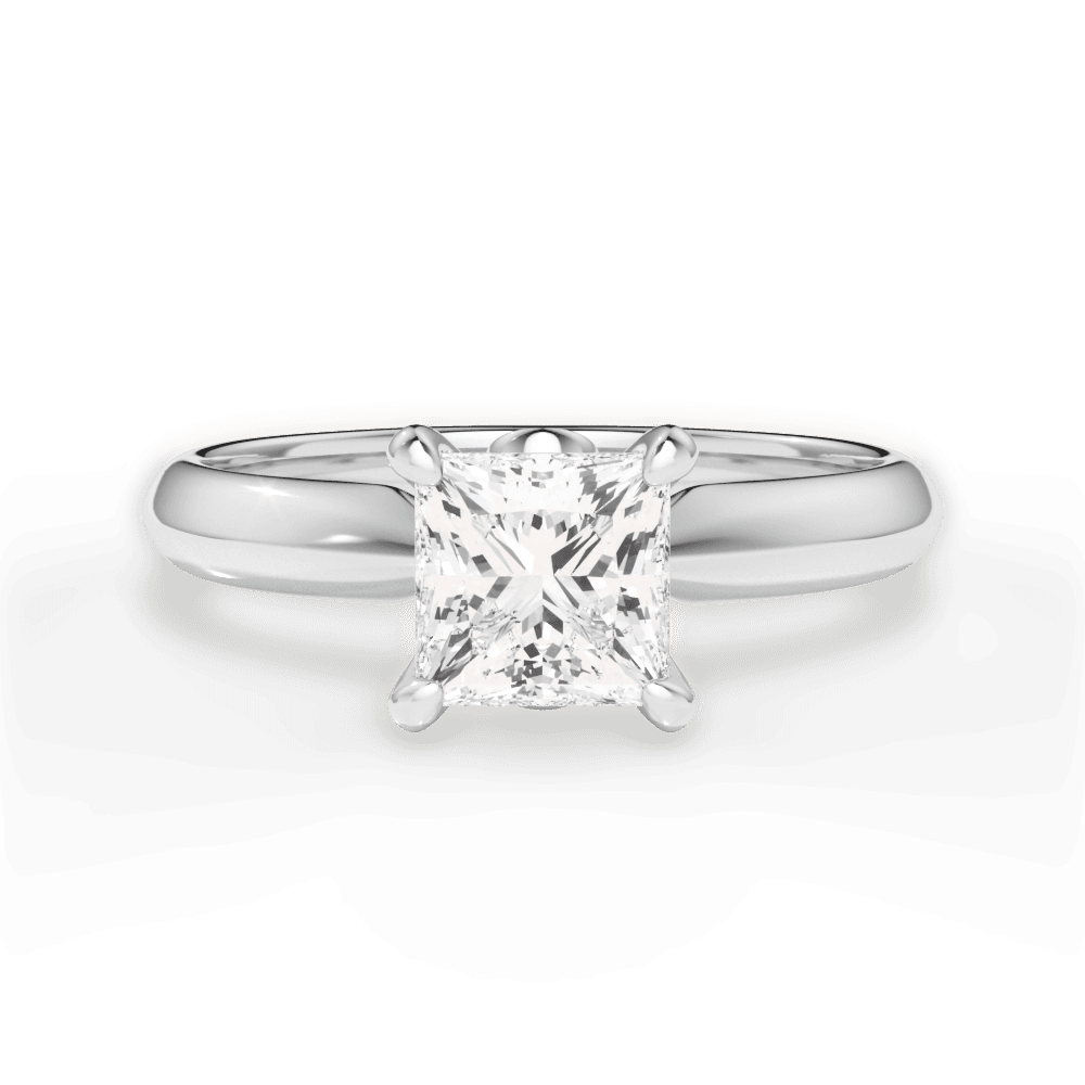 Amanda Princess Cut Lab Grown Diamond 18Kt White Gold Engagement Ring