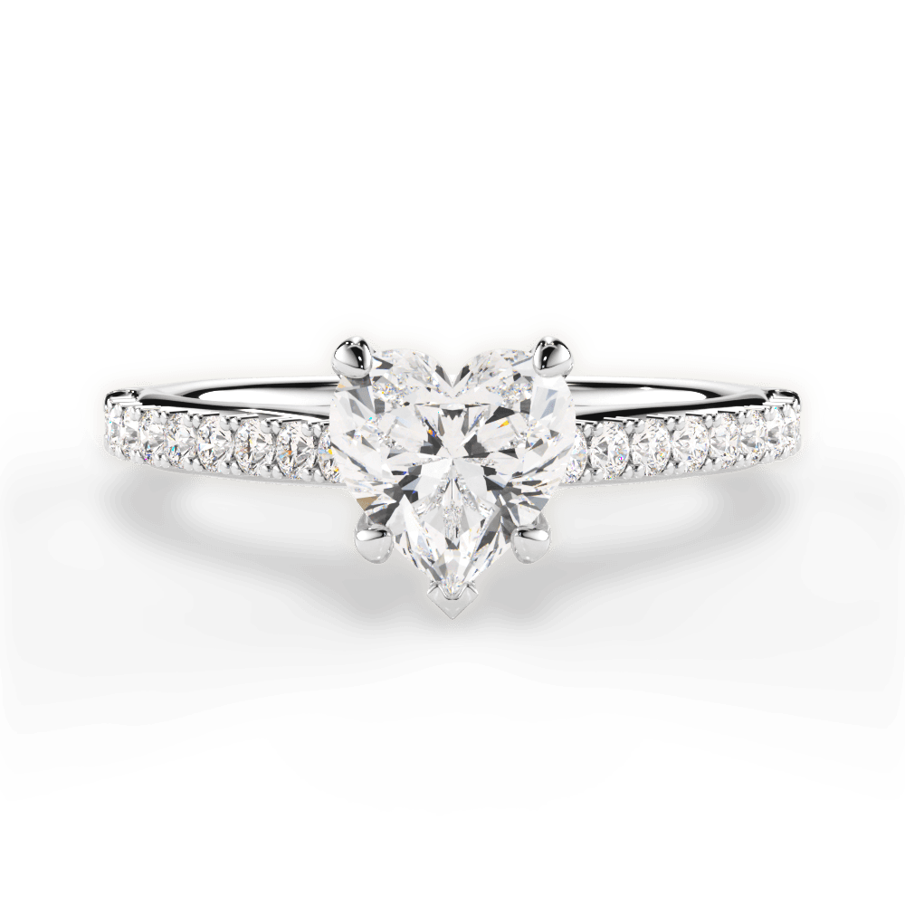 Frances Heart Cut Lab Grown Diamond Platinum Engagement Ring