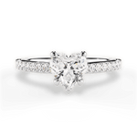 Frances Heart Cut Lab Grown Diamond Platinum Engagement Ring