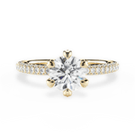 Linda Round Cut Lab Grown Diamond 18Kt Yellow Gold Engagement Ring