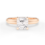 Beth Asscher Cut Lab Grown Diamond 18Kt Rose Gold Engagement Ring