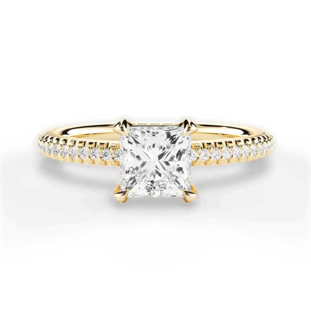 Helen Princess Cut Lab Grown Diamond 18Kt Yellow Gold Engagement Ring