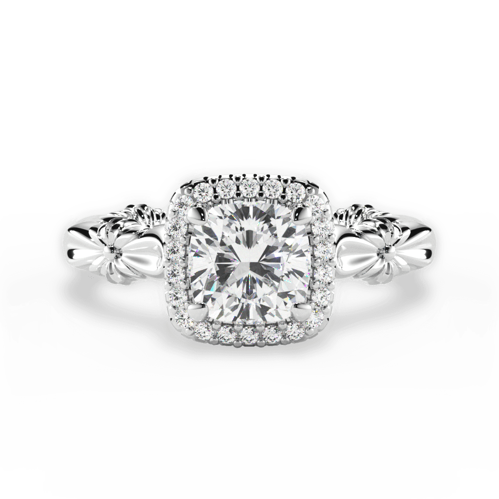 Erica Cushion Cut Lab Grown Diamond Platinum Engagement Ring