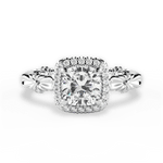 Erica Cushion Cut Lab Grown Diamond Platinum Engagement Ring