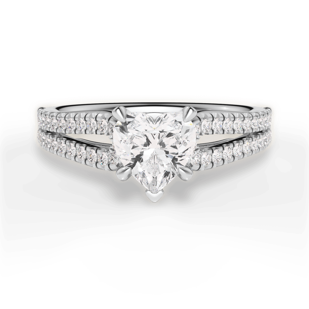 Jessica Heart Cut Lab Grown Diamond Platinum Engagement Ring