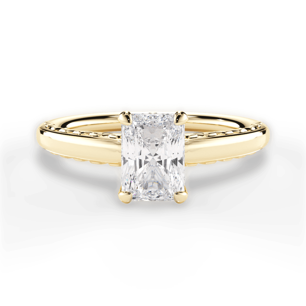 Annette Radiant Cut Lab Grown Diamond 18Kt Yellow Gold Engagement Ring
