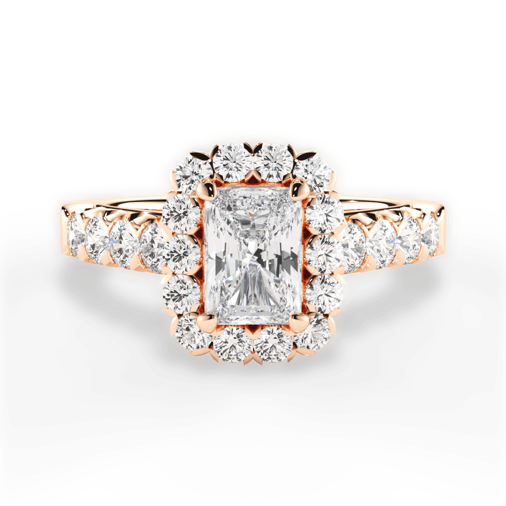 Lacey Radiant Cut Lab Grown Diamond 18Kt Rose Gold Engagement Ring