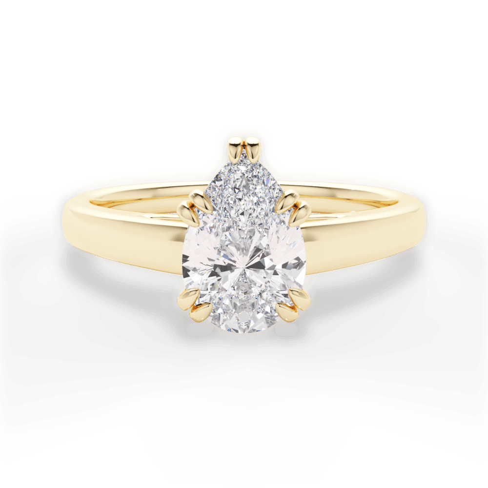 Courtney Pear Cut Lab Grown Diamond 18Kt Yellow Gold Engagement Ring