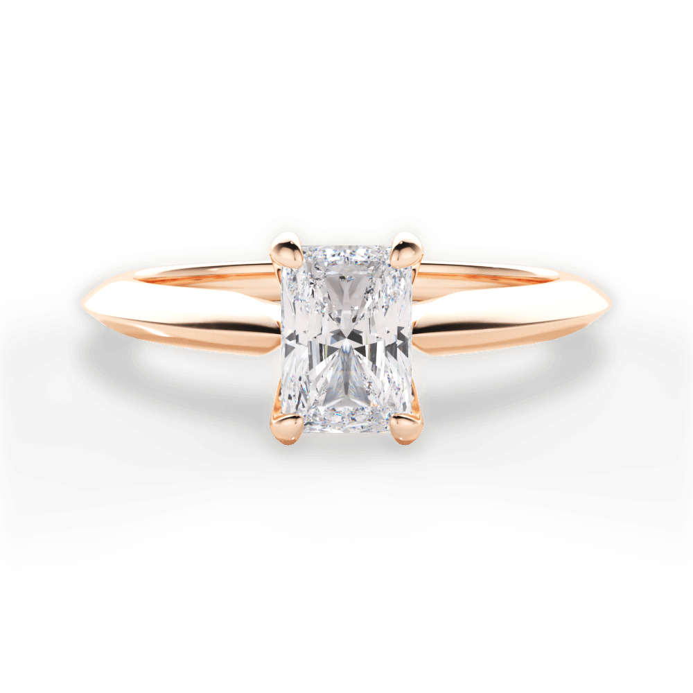 Diana Radiant Cut Lab Grown Diamond 18Kt Rose Gold Engagement Ring