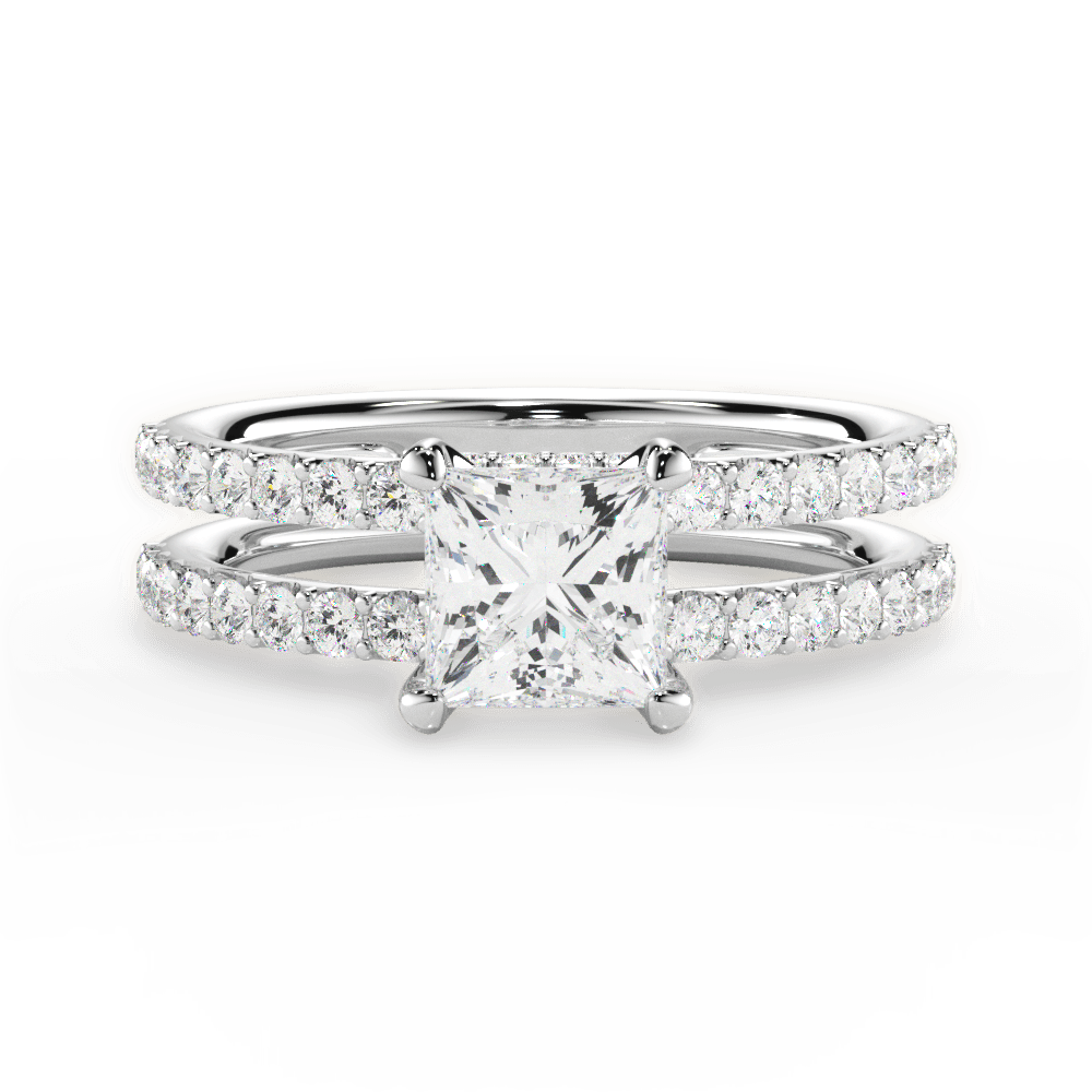 Christie Princess Cut Lab Grown Diamond 18Kt White Gold Engagement Ring
