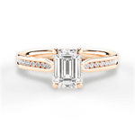Elena Emerald Cut Lab Grown Diamond 18Kt Rose Gold Engagement Ring