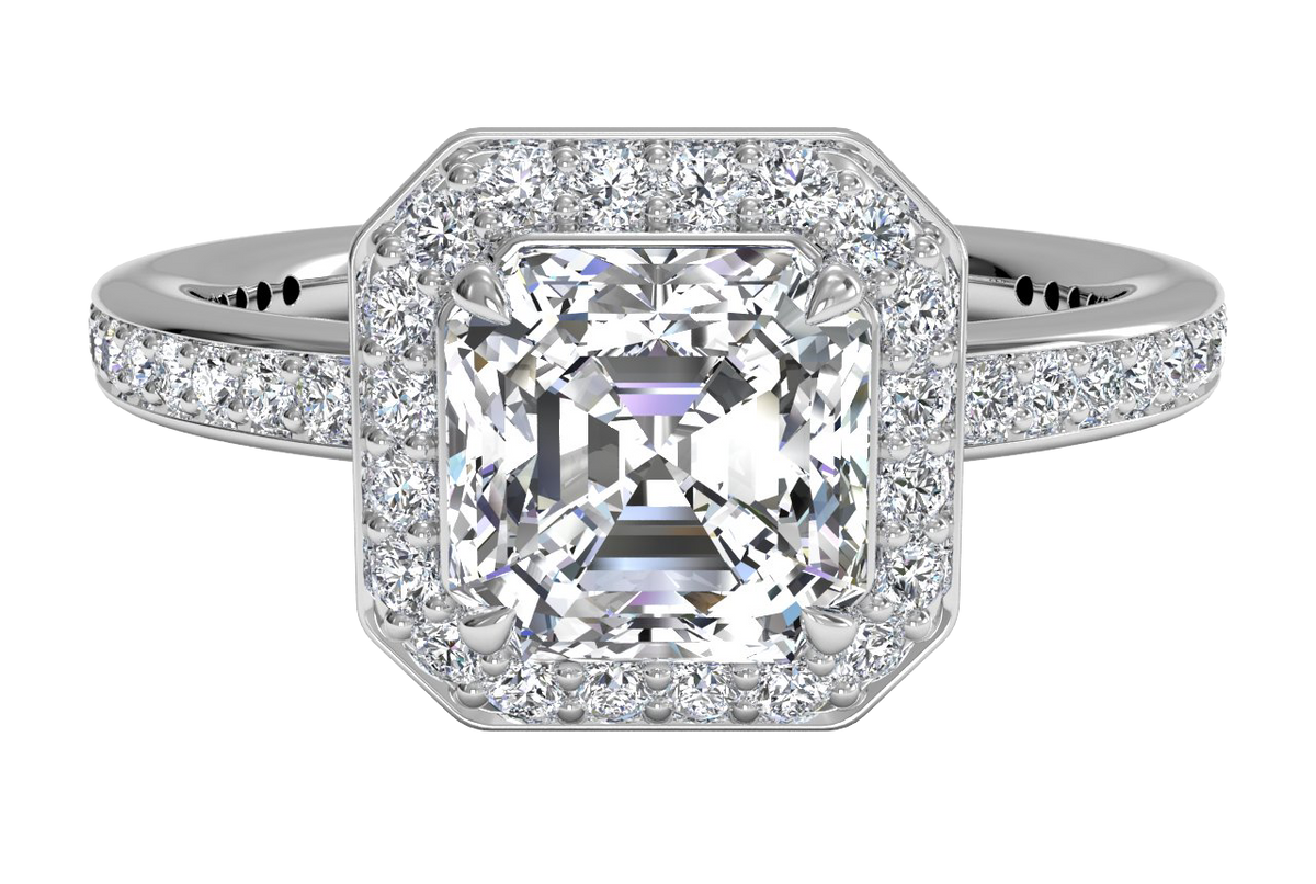 Karen Asscher Cut Lab Grown Diamond 18Kt Rose Gold Engagement Ring