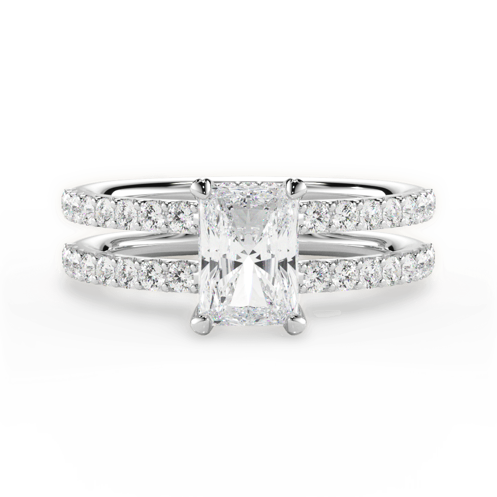 Christie Radiant Cut Lab Grown Diamond 14Kt White Gold Engagement Ring