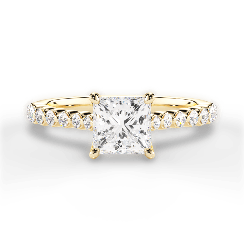 Dana Princess Cut Lab Grown Diamond 18Kt Yellow Gold Engagement Ring