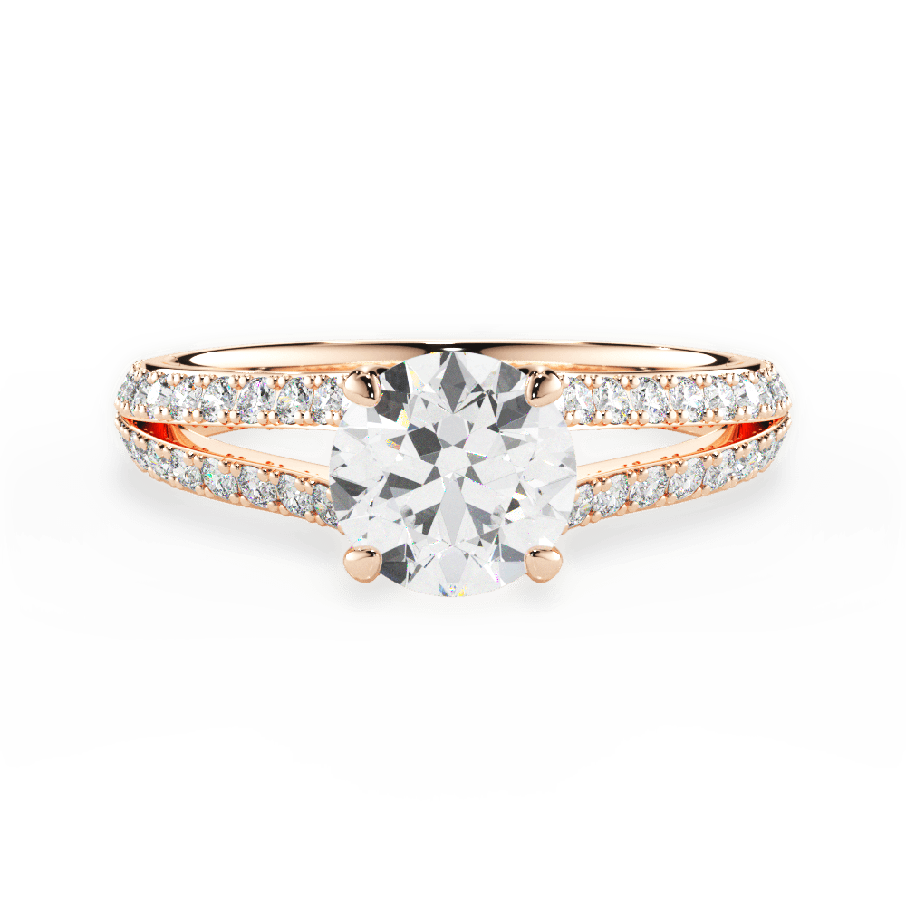 Kendra Round Cut Lab Grown Diamond 18Kt Rose Gold Engagement Ring