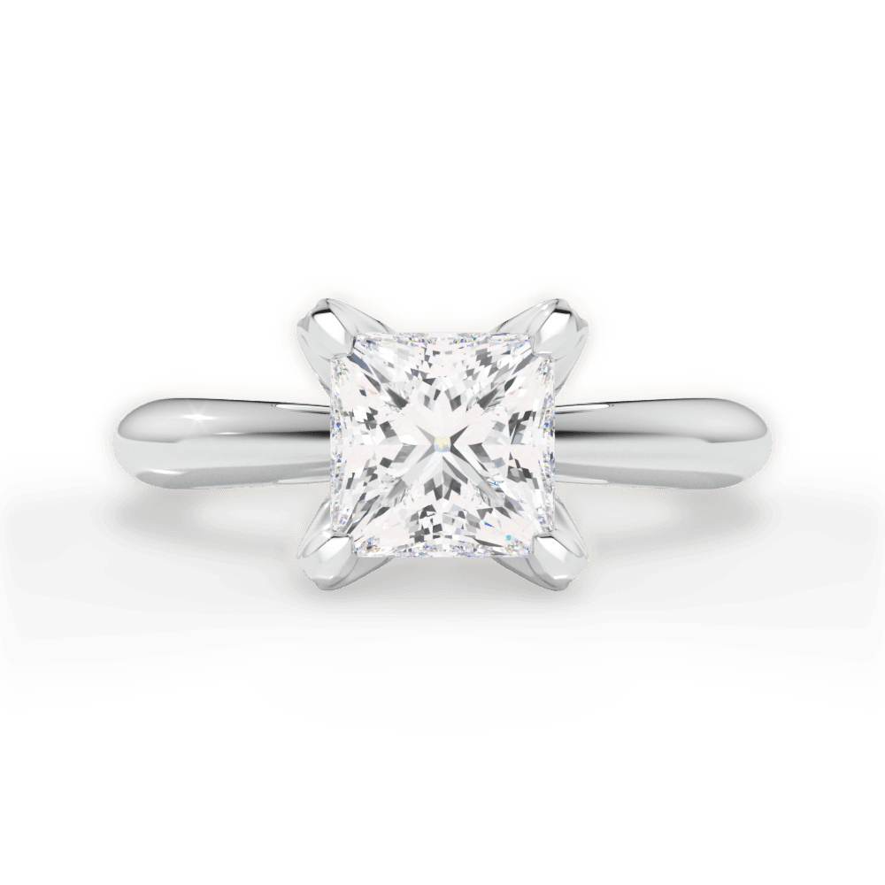 Elaine Princess Cut Lab Grown Diamond 14Kt White Gold Engagement Ring
